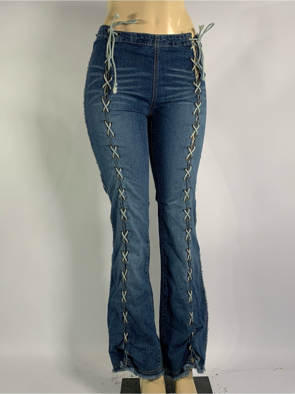 Y2K Lazer Jeans Lace-Up Flare Jeans Size 9